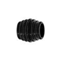 Charms Thabora m&eacute;dium en acier forme tonneau rainures PVD noir Artemare