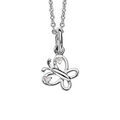 Collier en argent rhodi&eacute; cha&icirc;ne avec pendentif papillon ajour&eacute; oxydes blancs 36+2cm