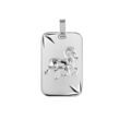 Pendentif en argent rhodi&eacute; plaque G.I diamant&eacute; &eacute;toil&eacute; zodiaque B&eacute;lier Artemare