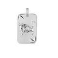 Pendentifs sur Artemare : Pendentif en argent rhodi&eacute; plaque G.I diamant&eacute; &eacute;toil&eacute; zodiaque Taureau