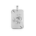 Pendentifs sur Artemare : Pendentif en argent rhodi&eacute; plaque G.I diamant&eacute; &eacute;toil&eacute; zodiaque Cancer
