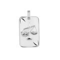 Pendentif en argent rhodi&eacute; plaque G.I diamant&eacute; &eacute;toil&eacute; zodiaque Balance