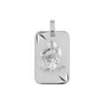 Pendentif en argent rhodi&eacute; plaque G.I diamant&eacute; &eacute;toil&eacute; zodiaque Verseau