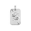 Pendentifs sur Artemare : Pendentif en argent rhodi&eacute; plaque G.I diamant&eacute; &eacute;toil&eacute; zodiaque Poissons