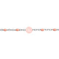 Bracelets sur Artemare : Bracelet en argent rhodi&eacute; cha&icirc;ne avec perles roses et Quartz rose v&eacute;ritable 16+3cm