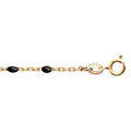 Bracelet en argent et dorure jaune cha&icirc;ne avec olives noire 15+3cm Artemare