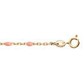 Bracelets sur Artemare : Bracelet en argent et dorure jaune cha&icirc;ne avec olives rose 15+3cm