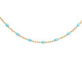 Colliers sur Artemare : Collier en Argent et dorure jaune avec olives couleur turquoise 40+5cm