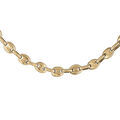 Cha&icirc;ne en acier et PVD jaune maille grain caf&eacute; massive largeur 6mm longueur 55cm Artemare