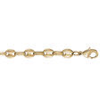 Bracelet en acier et PVD jaune maille grain caf&eacute; massive largeur 6mm longueur 21cm