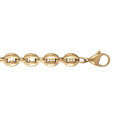 Bracelet en acier et PVD jaune maille grain caf&eacute; massive largeur 9mm longueur 22cm Artemare