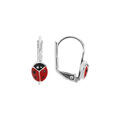 Boucles d'oreille sur Artemare : Boucles d'oreille en argent rhodi&eacute; coccinelle et fermoir dormeuse