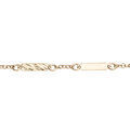 Bracelet en argent et dorure jaune plaquettes rectangulaires diamant&eacute;es 16+2,5cm