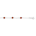 Bracelet en argent rhodi&eacute; cha&icirc;ne avec boules Ambre v&eacute;ritable 16+3cm Artemare
