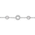 Bracelets sur Artemare : Bracelet en argent rhodi&eacute; cha&icirc;ne avec cercle pav&eacute; d'oxydes blancs sertis et 6 oxydes en chute blancs sertis 16+3cm