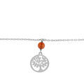 Bracelets sur Artemare : Bracelet en argent rhodi&eacute; cha&icirc;ne avec boule Ambre v&eacute;ritable et arbre de vie 16+3cm