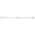 Bracelets sur Artemare : Bracelet en argent rhodi&eacute; cha&icirc;ne avec cercles avec oxydes blancs sertis 16+3cm