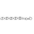 Bracelet en argent rhodi&eacute; pastilles diamant&eacute;s 16+3cm Artemare