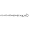 Bracelet en argent rhodi&eacute; pastilles serr&eacute;es diamant&eacute;s 16+3cm