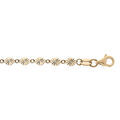 Chaine sur Artemare : Bracelet en argent et dorure jaune pastilles serr&eacute;es diamant&eacute;s 16+3cm