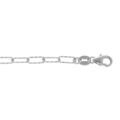 Bracelet en argent rhodi&eacute; maille rectangulaire fine diamant&eacute;e 16+3cm