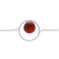 Bracelet en argent rhodi&eacute; cha&icirc;ne avec Ambre v&eacute;ritable 16+3cm Artemare