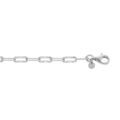 Bracelet en argent rhodi&eacute; mailles rectangles diamant&eacute;s 20cm Artemare