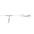 Bracelet en argent rhodi&eacute; cha&icirc;ne avec pampilles plumes 16+3cm Artemare