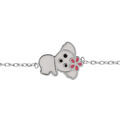 Bracelet en argent rhodi&eacute; cha&icirc;ne avec koala blanc 14+2cm