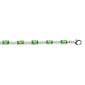 Bracelet en argent rhodi&eacute; oxydes vert et blancs 17+2cm Artemare