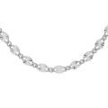 Collier en argent rhodi&eacute; petite pastilles serr&eacute;es diamant&eacute;es 38+4cm
