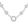 Colliers sur Artemare : Collier en argent rhodi&eacute; avec oxydes blancs sertis en chute et anneau en oxydes 39+3cm