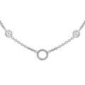 Colliers sur Artemare : Collier en argent rhodi&eacute; avec oxydes blancs sertis en chute et anneau &eacute;vid&eacute; 41+3cm