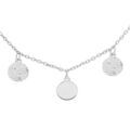 Colliers sur Artemare : Collier en argent rhodi&eacute; cha&icirc;ne avec pastilles lisses et diamant&eacute;es 40+4cm
