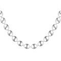 Chaine sur Artemare : Collier en argent rhodi&eacute; maille pastilles diamant&eacute;es 42+3cm