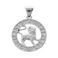 Pendentifs sur Artemare : Pendentif en argent rhodi&eacute; m&eacute;daille zodiaque Lion
