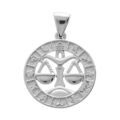Pendentifs sur Artemare : Pendentif en argent rhodi&eacute; m&eacute;daille zodiaque Balance