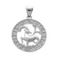 Pendentif en argent rhodi&eacute; m&eacute;daille zodiaque Capricorne