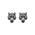 Boucles d'oreille en acier t&ecirc;te de loup et fermoir poussette