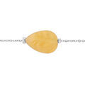 Bracelet en acier cha&icirc;ne avec pierre naturelle Jade jaune (equilibre & honnetet&eacute;) 15+3cm