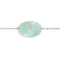 Bracelet en acier cha&icirc;ne avec pierre naturelle Aventurine verte (confiance en soi & s&eacute;r&eacute;nit&eacute;) 15+3cm Artemare