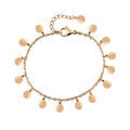 Bracelet en acier et PVD jaune cha&icirc;ne avec pampilles lisses 16+3cm Artemare