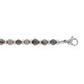 Bracelets sur Artemare : Bracelet en acier avec perles en pierres Labradorite mat v&eacute;ritable et perles acier 18+3cm