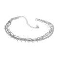 Bracelet en acier 3 rangs motifs diff&eacute;rents longueur 15+3cm