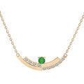 Colliers sur Artemare : Collier en vermeil cha&icirc;ne avec pendentif Emeraude v&eacute;ritable et rail de Topazes blanches serties 42+3cm
