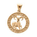 Pendentif en vermeil m&eacute;daille zodiaque B&eacute;lier Artemare