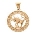 Pendentif en vermeil m&eacute;daille zodiaque Taureau