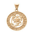 Pendentif en vermeil m&eacute;daille zodiaqueCancer Artemare