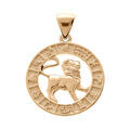 Pendentif en vermeil m&eacute;daille zodiaque Lion Artemare