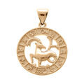 Pendentif en vermeil m&eacute;daille zodiaque Capricorne